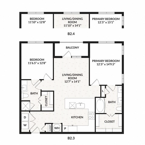 Aura Main Street New Apartments in Lewisville, Texas B2.3 Floor Plan